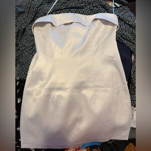 French Connection Cream Strapless Dress